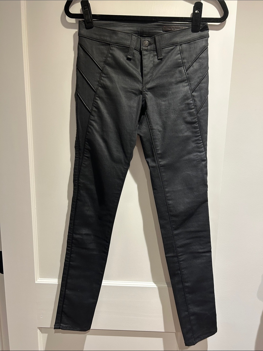 rag & bone Black Coated Skinny Jeans